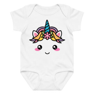 Unicorn Rainbow Horn Bodysuit Baby Onesie
