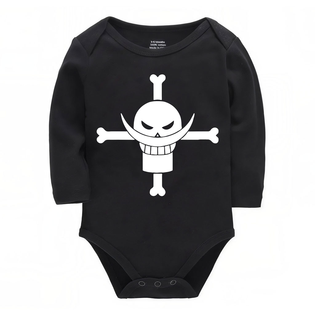 Whitebeard Jolly Roger Bodysuit Baby Onesie Cotton 10 Whitebeard Jolly Roger Bodysuit Baby Onesie Cotton