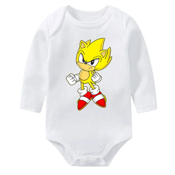 Yellow Sonic Long Sleeve Bodysuit Baby Short Sleeve