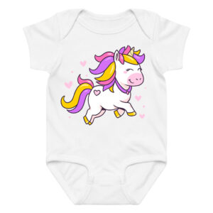 Adorable Pink & Yellow Mane Unicorn Onesie Newborn