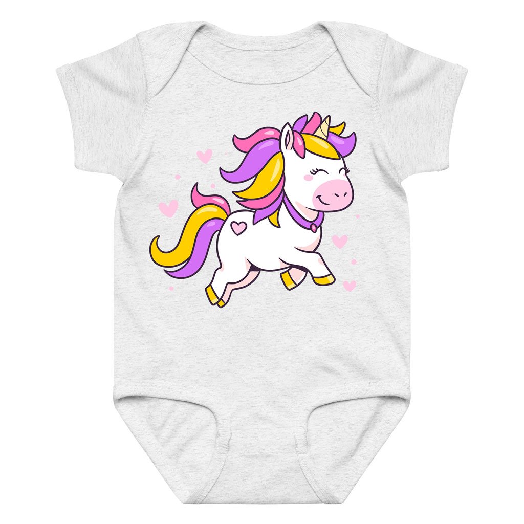 Adorable Pink & Yellow Mane Unicorn Onesie Newborn