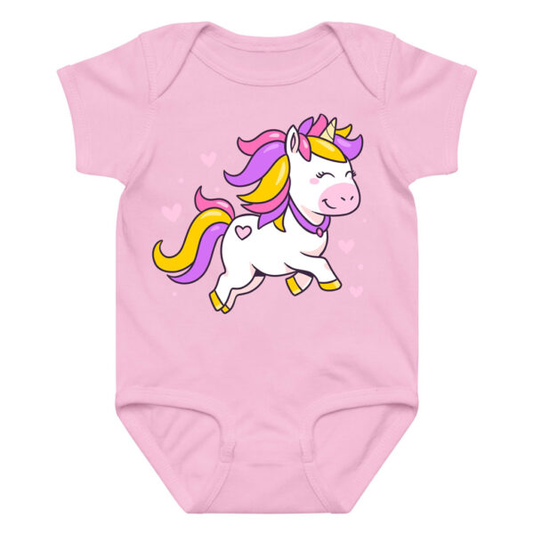 Adorable Pink & Yellow Mane Unicorn Onesie Newborn