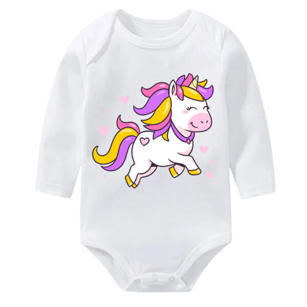 Adorable Pink & Yellow Mane Unicorn Onesie Newborn