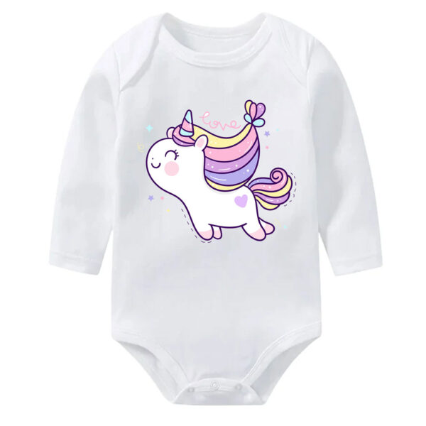 Love & Rainbow Unicorn Newborn Onesie Bodysuit
