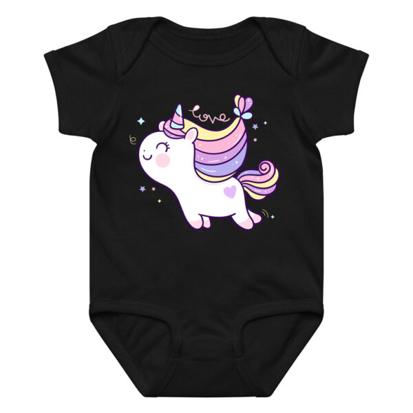 Love & Rainbow Unicorn Newborn Onesie Bodysuit