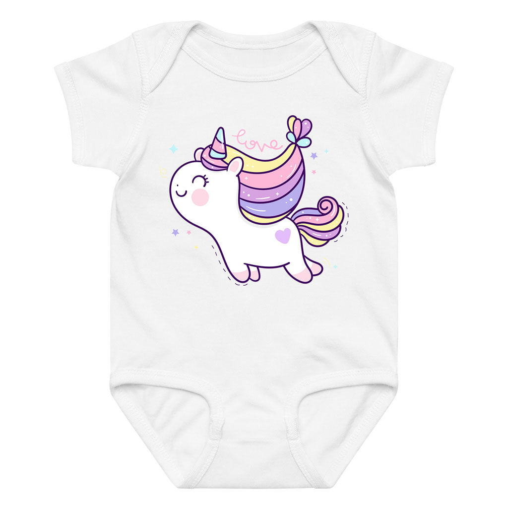 Love & Rainbow Unicorn Newborn Onesie Bodysuit 10 Love & Rainbow Unicorn Newborn Onesie Bodysuit