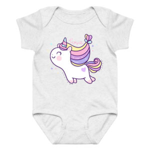 Love & Rainbow Unicorn Newborn Onesie Bodysuit