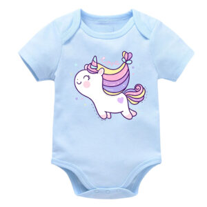 Love & Rainbow Unicorn Newborn Onesie Bodysuit