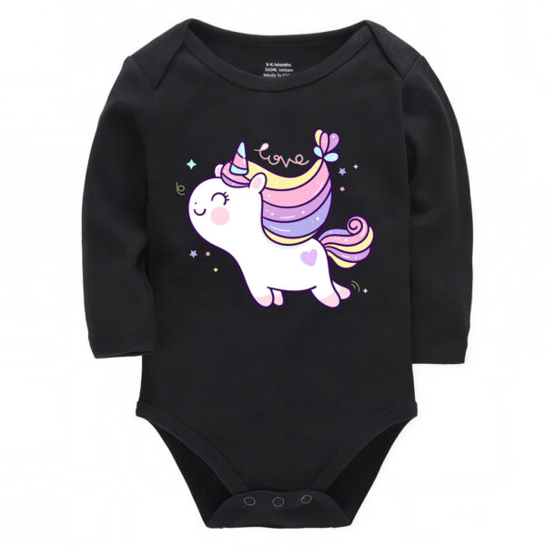 Love & Rainbow Unicorn Newborn Onesie Bodysuit