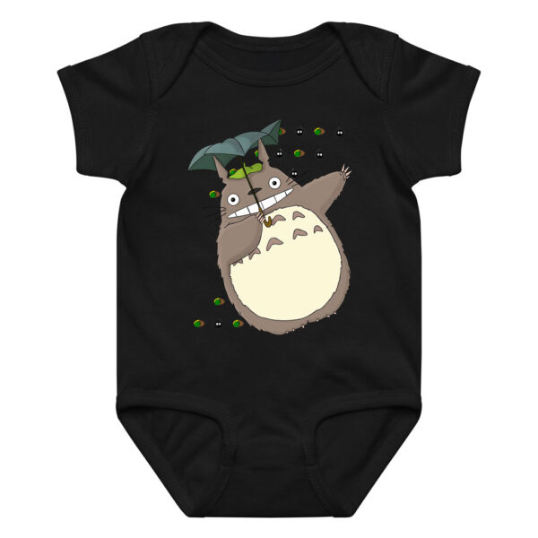 Susuwatari and Totoro with Umbrella Baby Clothes Onesie