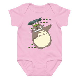 Susuwatari and Totoro with Umbrella Baby Clothes Onesie