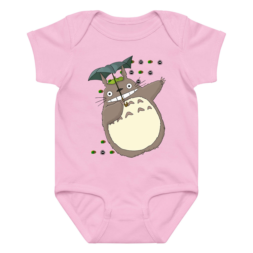 Susuwatari and Totoro with Umbrella Baby Clothes Onesie 9 Susuwatari and Totoro with Umbrella Baby Clothes Onesie