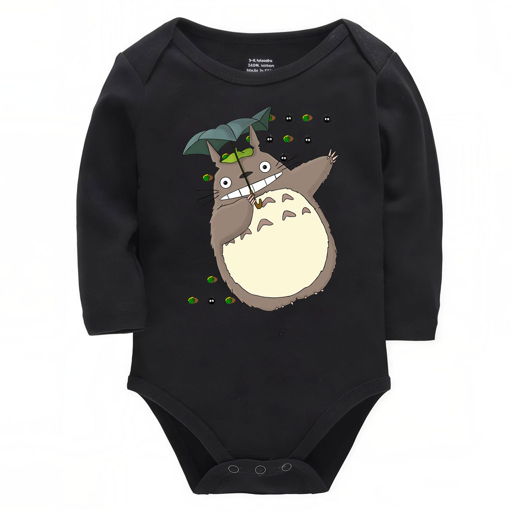 Susuwatari and Totoro with Umbrella Baby Clothes Onesie 10 Susuwatari and Totoro with Umbrella Baby Clothes Onesie