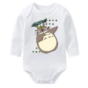 Susuwatari and Totoro with Umbrella Baby Clothes Onesie