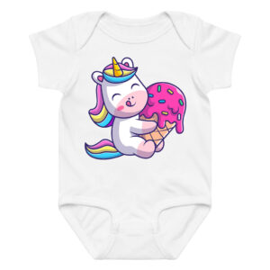 Unicorn Cute Ice Cream Lover Babies Unicorn Onesie LongShort Sleeve