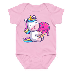 Unicorn Cute Ice Cream Lover Babies Unicorn Onesie LongShort Sleeve