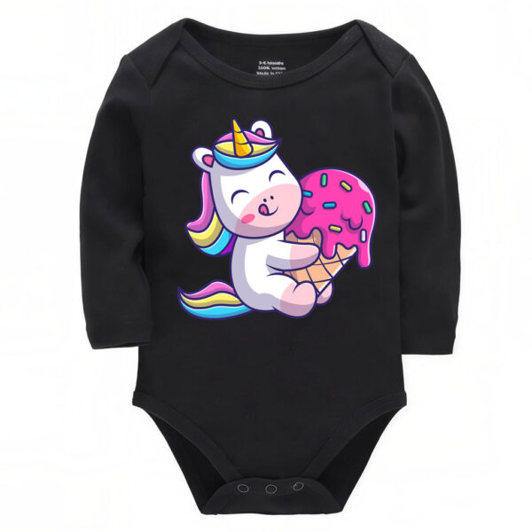 Unicorn Cute Ice Cream Lover Babies Unicorn Onesie LongShort Sleeve