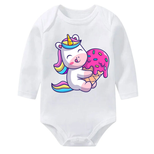 Unicorn Cute Ice Cream Lover Babies Unicorn Onesie LongShort Sleeve